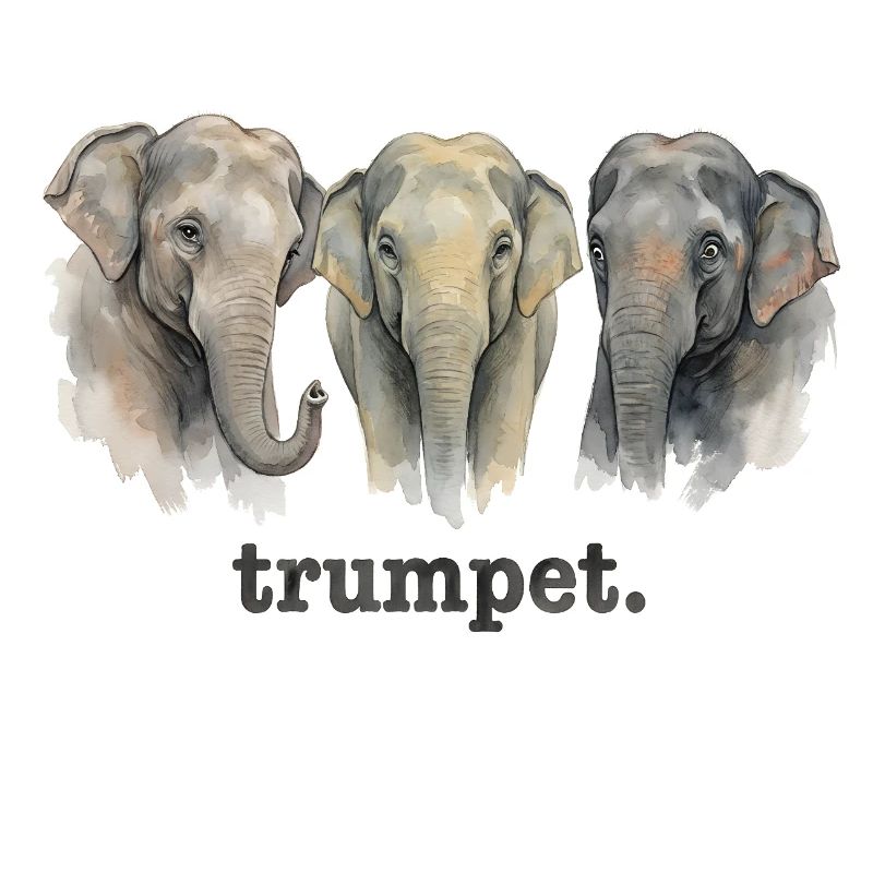 Trompette d’éléphant Amusé drôle d’éléphants Tromp