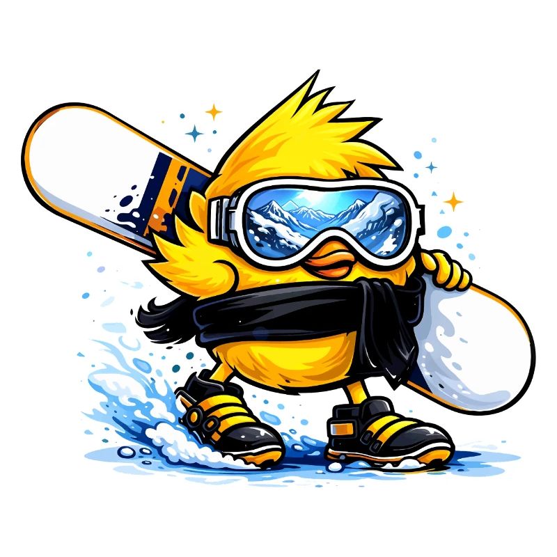 Cool Snowboarder Chick – Winter Comic Motif