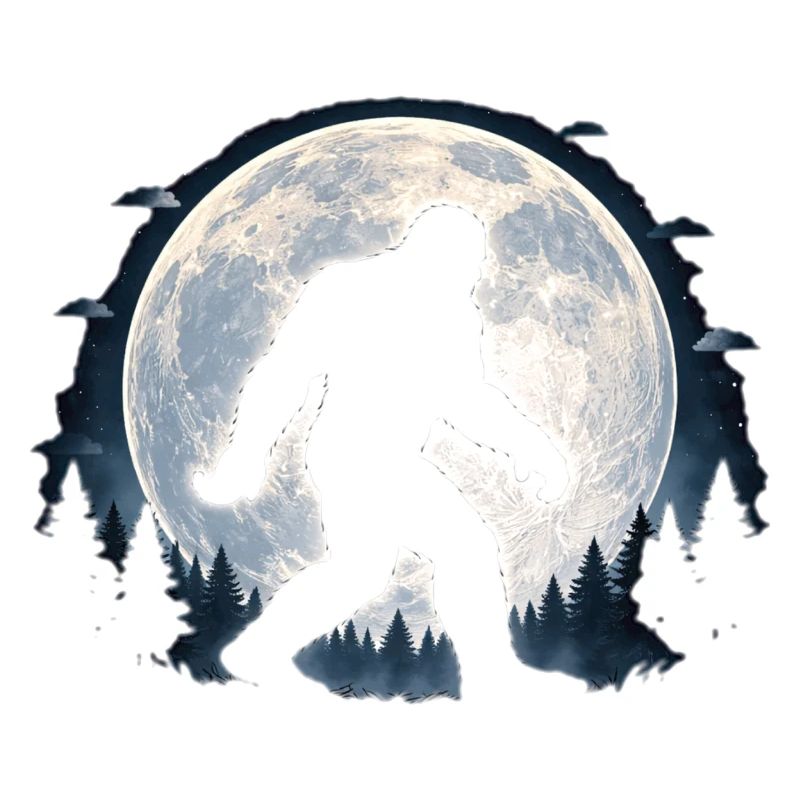 Silhouette du Bigfoot de la Forêt de Clair de Lune