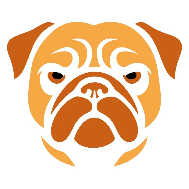 Pug , Dog head