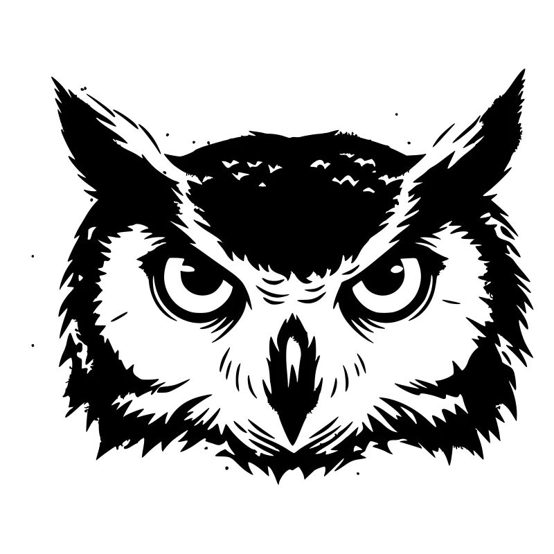Owl Head Eagle Owl Silhouette