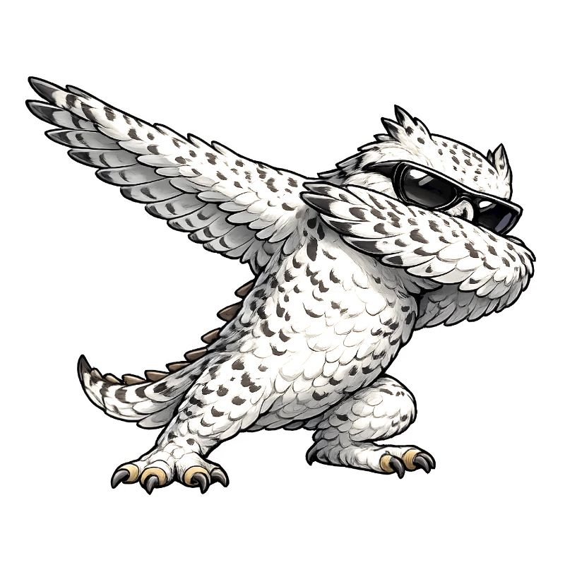 Dabbing Schneeeule