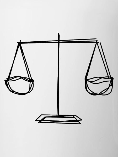 Waage handgezeichnet