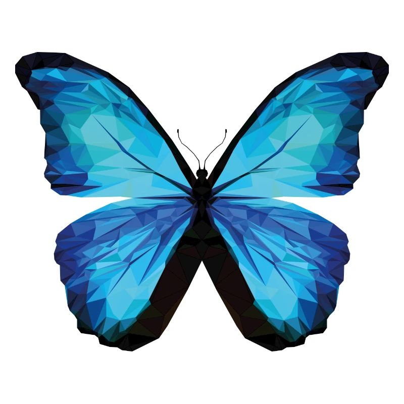 PAPILLON POLYGONE en bleu