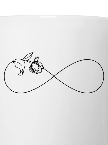 Schlichtes Unendlichkeitssymbol Infinity mit Blume