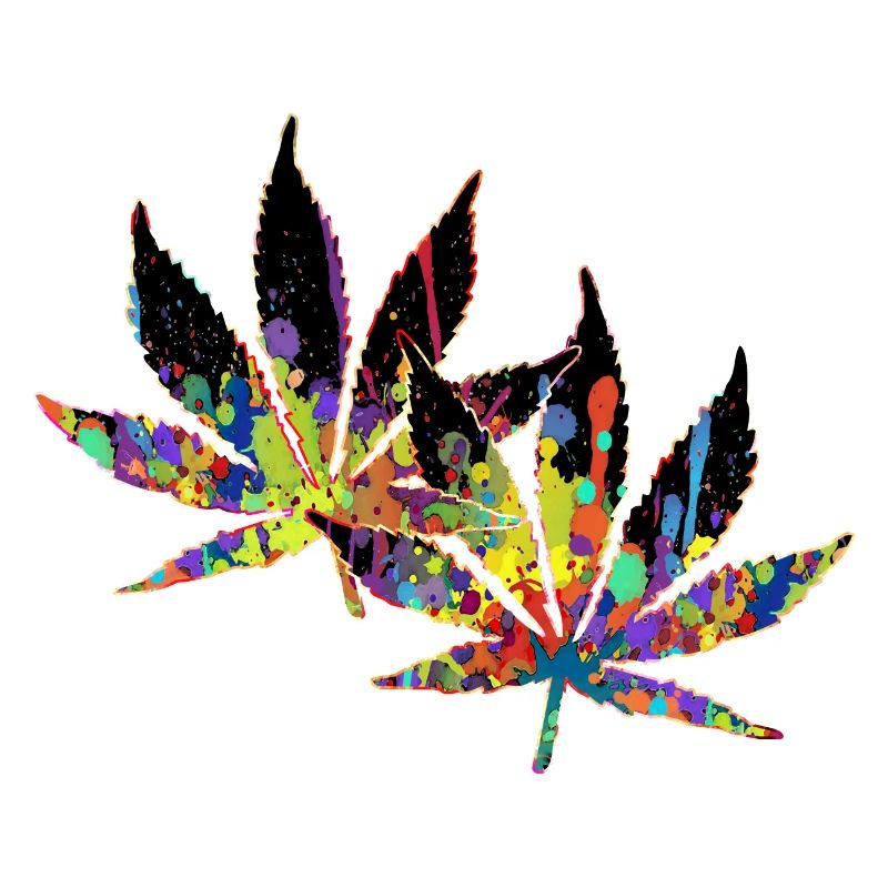 Crazy Colored Marijuana Leaves 1
