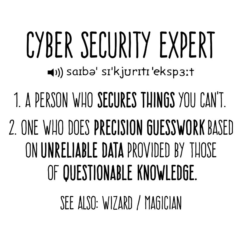 Cyber Security Expert Definition -schwarze Edition
