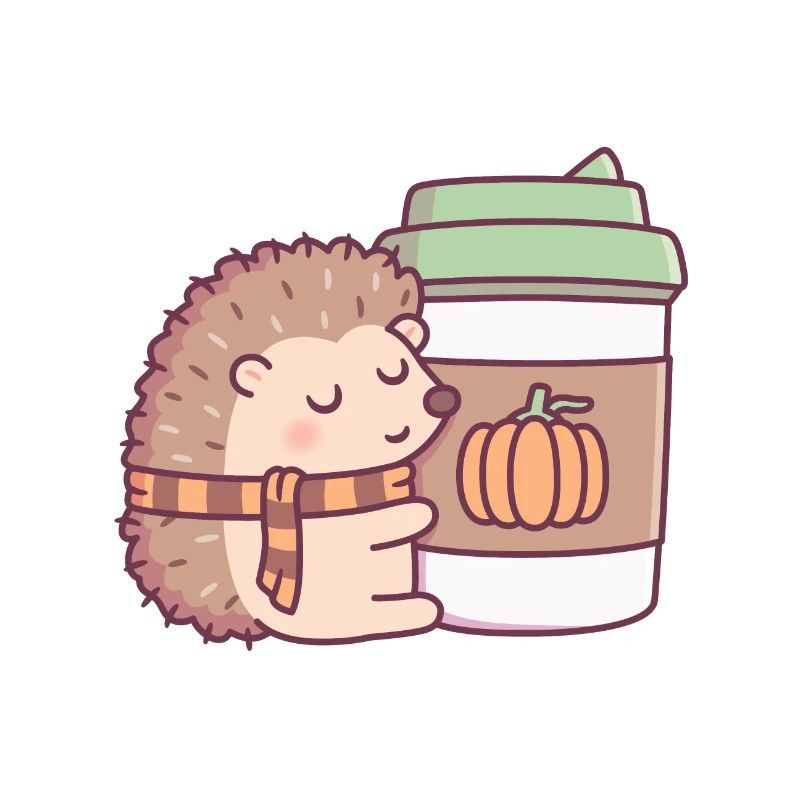 Mignon hérisson étreignant pumpkin spice Latte