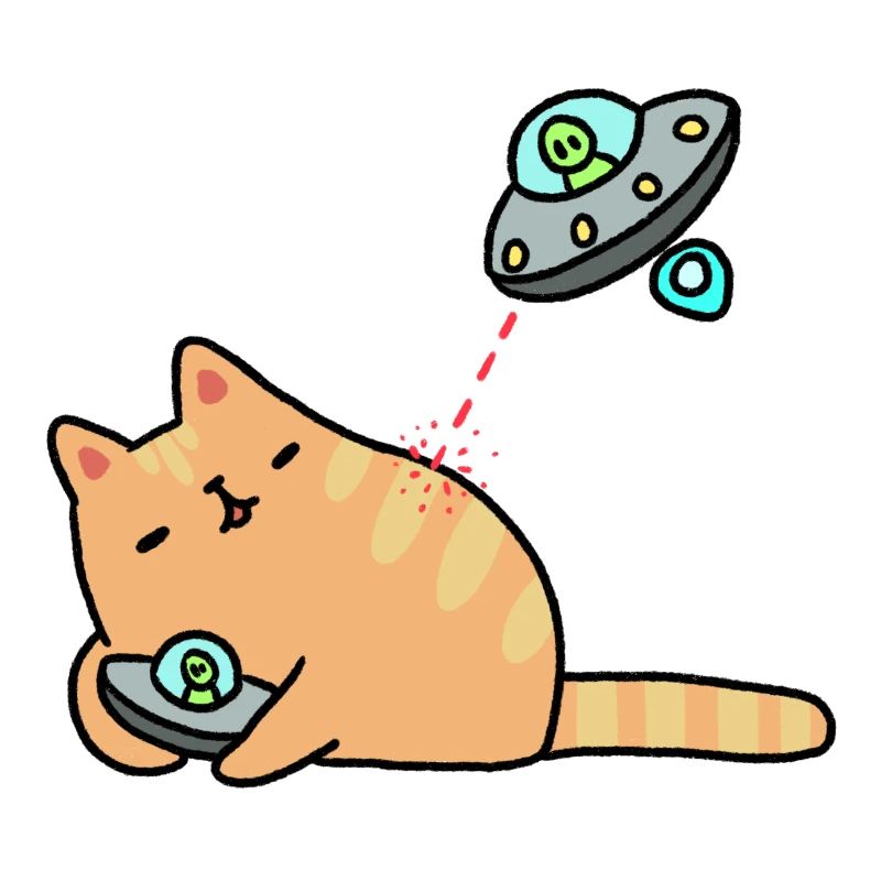Katze mit UFOs