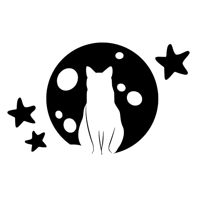 Chat Lune Star Chat de nuit
