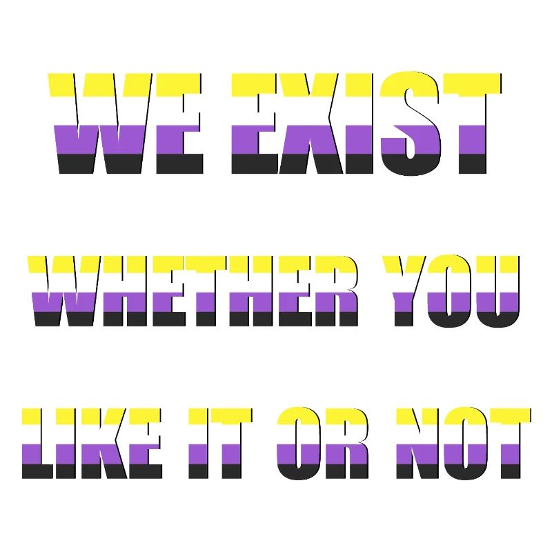 We Exist - Drapeau non-binaire