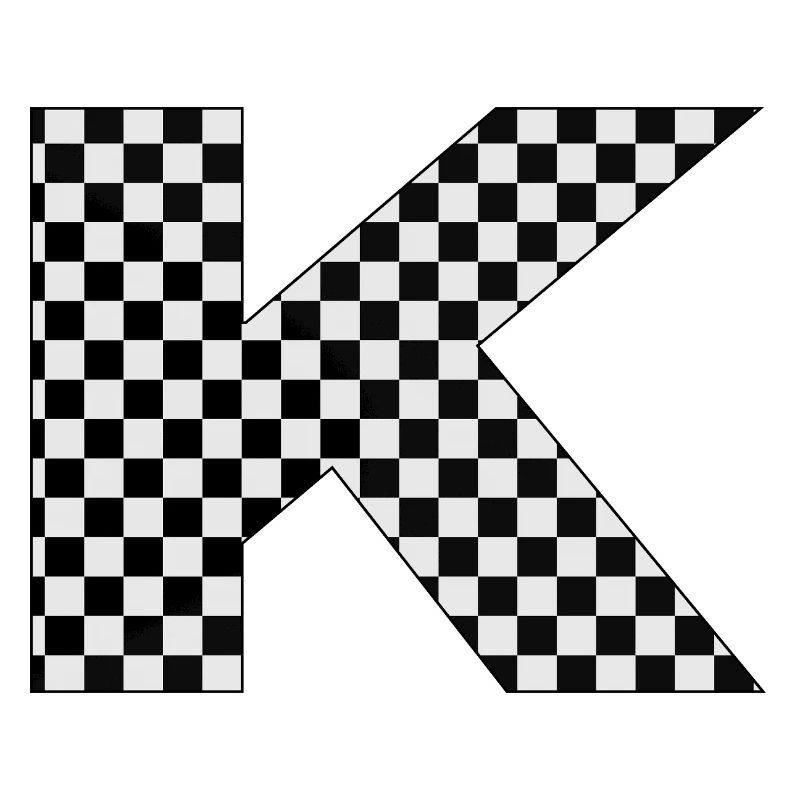 Checkerboard Pattern Letter K