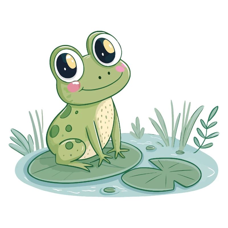 Grenouille mignonne sur nénuphar