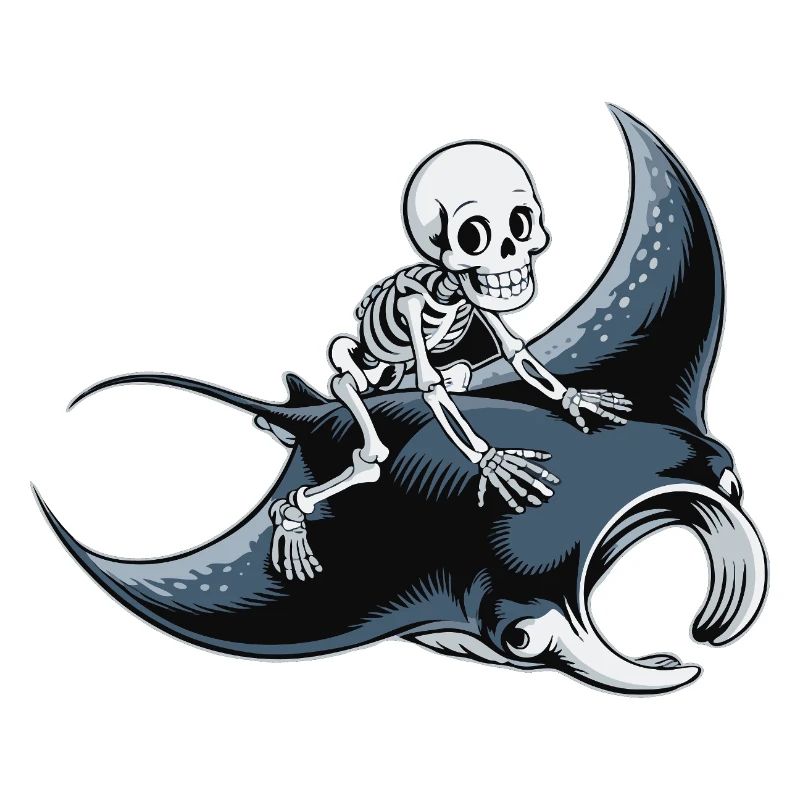 Skeleton on manta ray