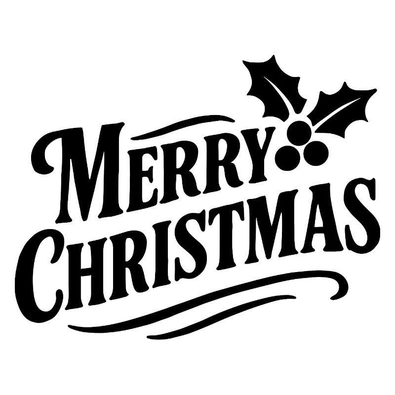 Merry Christmas mit Stechpalmenblättern
