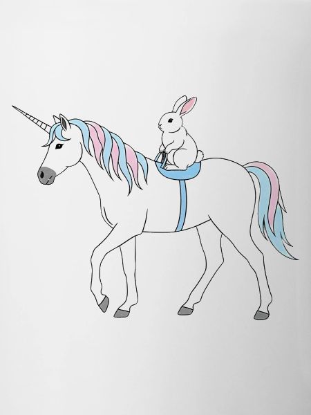Pastell Einhorn mit Häschen