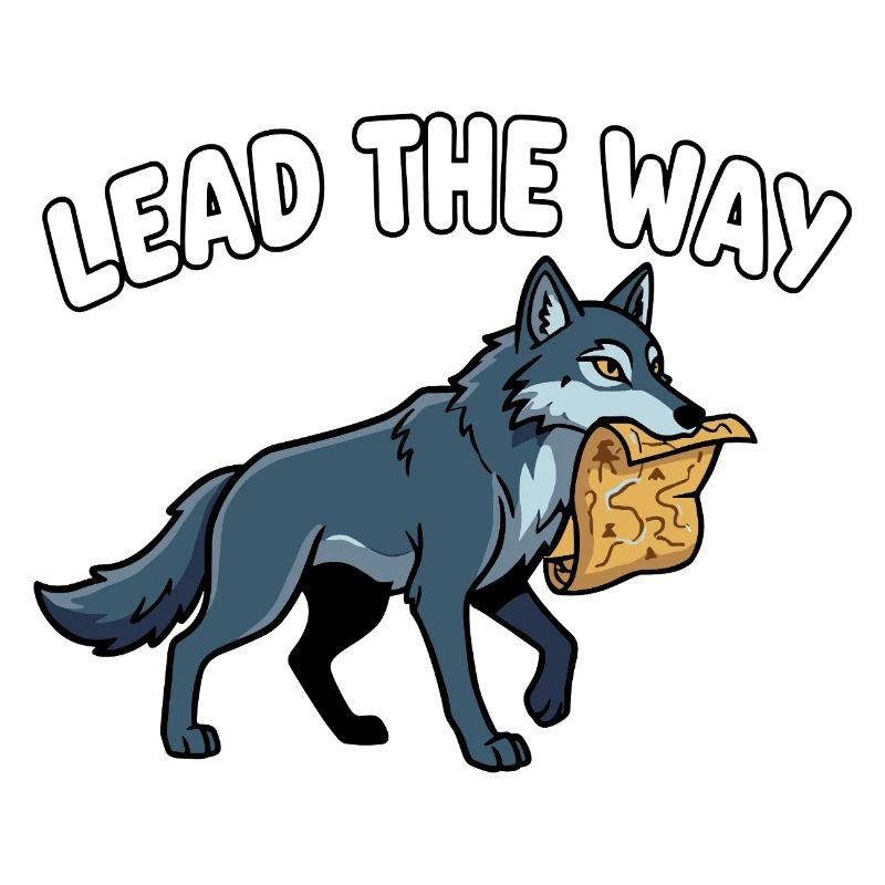 Lead the Way Wolf with Parchment