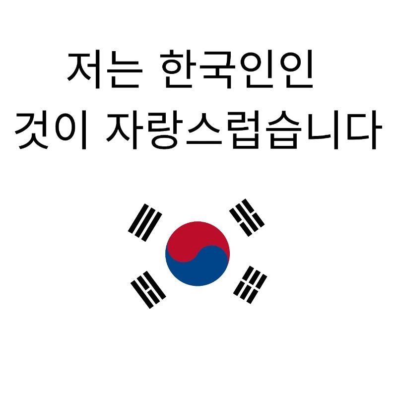 Fier d'être Sud-Coréen 저는 한국인인 것이 자랑스럽습니다