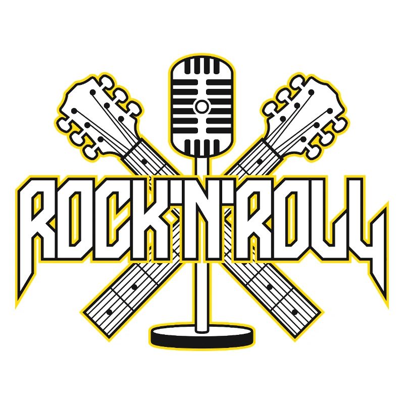 RocknRoll Crest avec guitares et micro