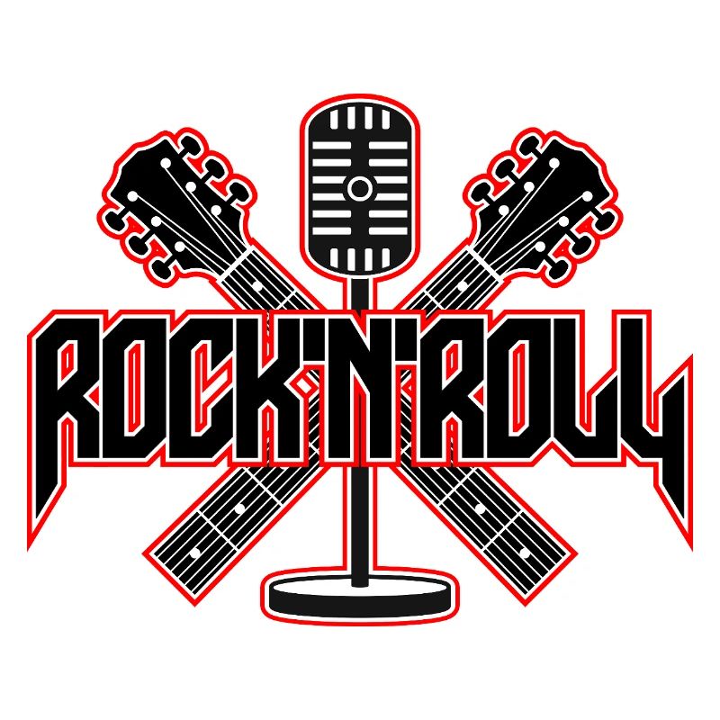 Emblème du micro et guitares RocknRoll