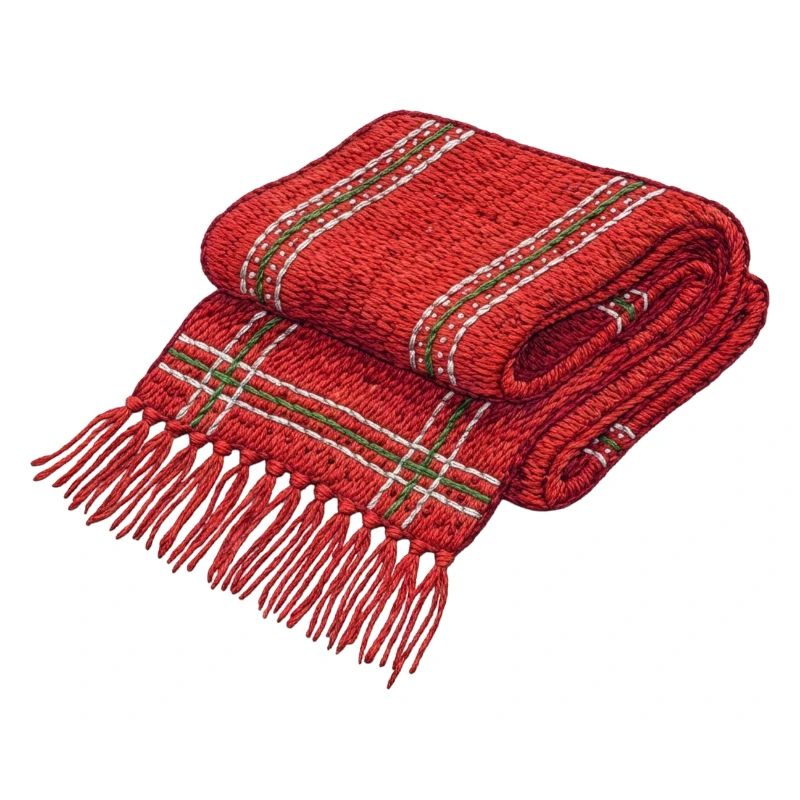Écharpe de Noël en style brodé (imprimé)