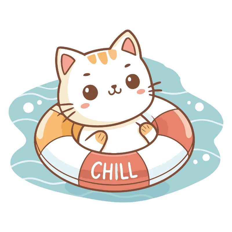 Chat sur Bouée Chill