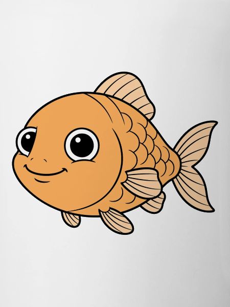 Cheerful Orange Goldfish Cartoon