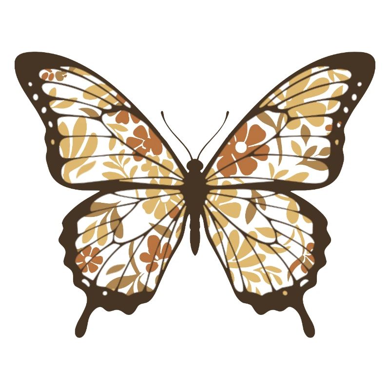 Papillon aux ailes de fleurs
