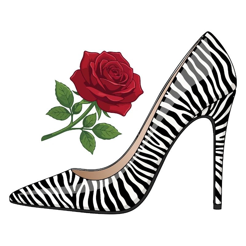 Rose à talons hauts zèbre