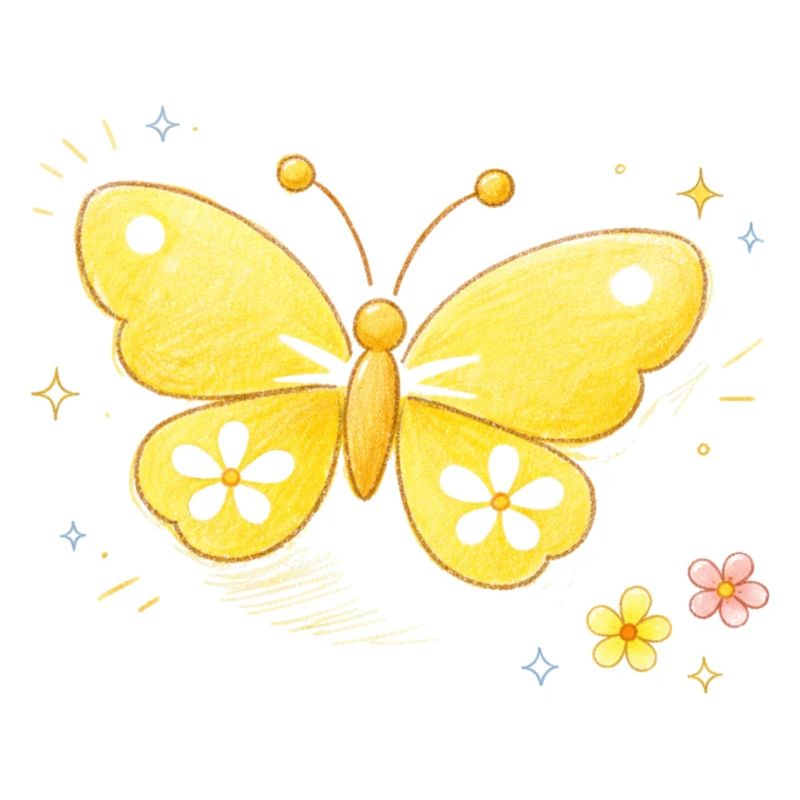 Printemps jaune papillon