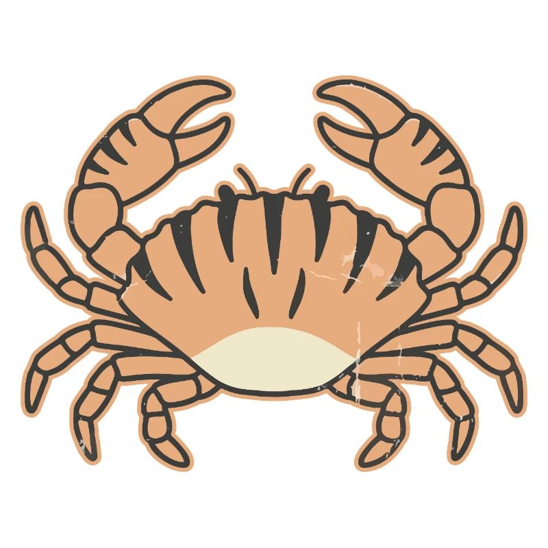 Crabe stylisé à rayures tigrées