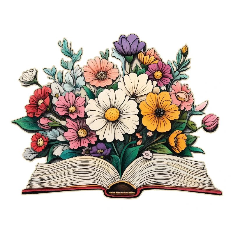 Buch mit Blumen