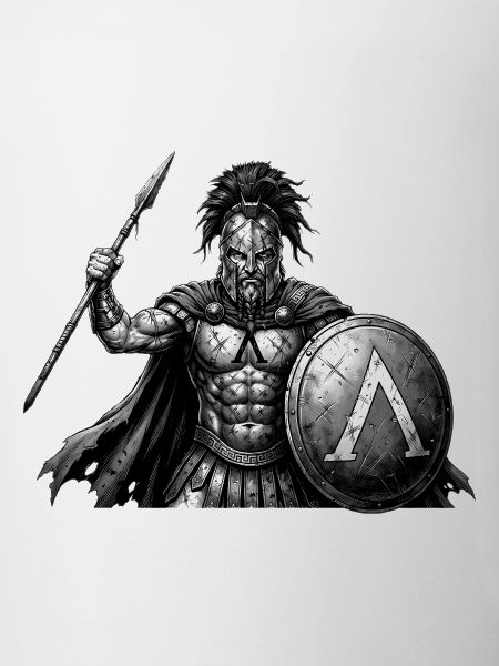 Spartanischer Krieger mit Schild