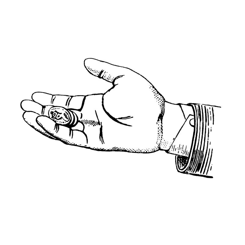 Main avec pièce