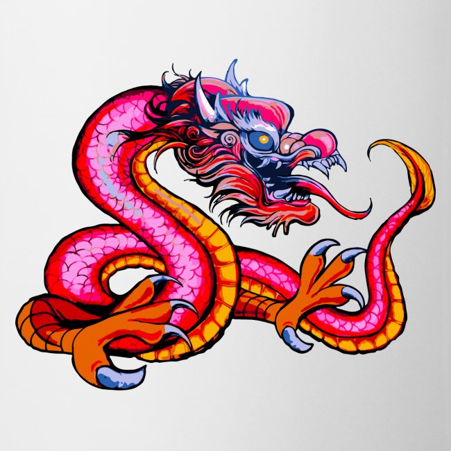Mythologie Chinesischer Drache Pinkorangesilber Tasse Spruche Und Statements