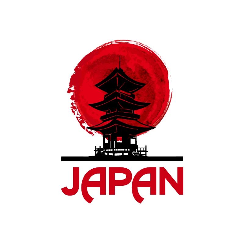 Japon, pays, bâtiments, drapeau, idée cadeau