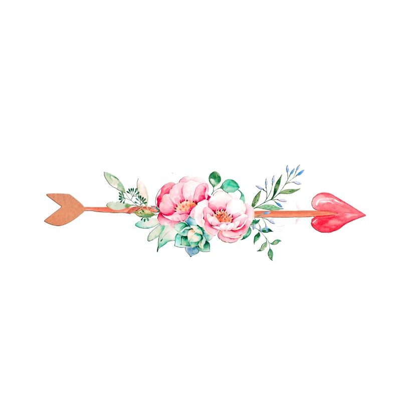 Flèche fleurs coeur