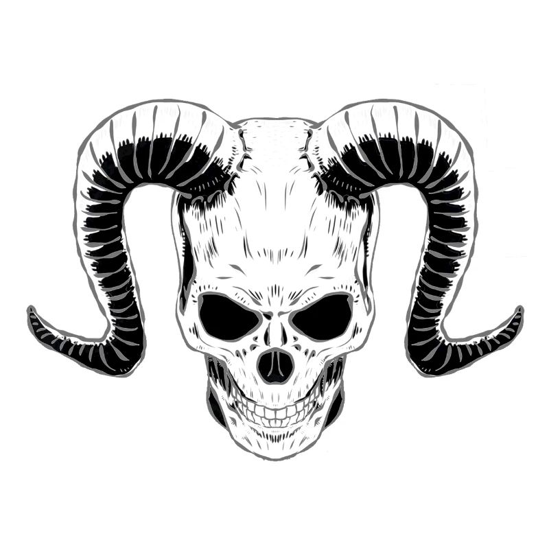 Crâne de diable avec cornes
