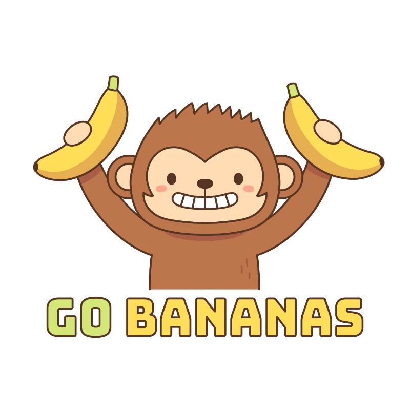 Cute Happy Monkey Go Bananas