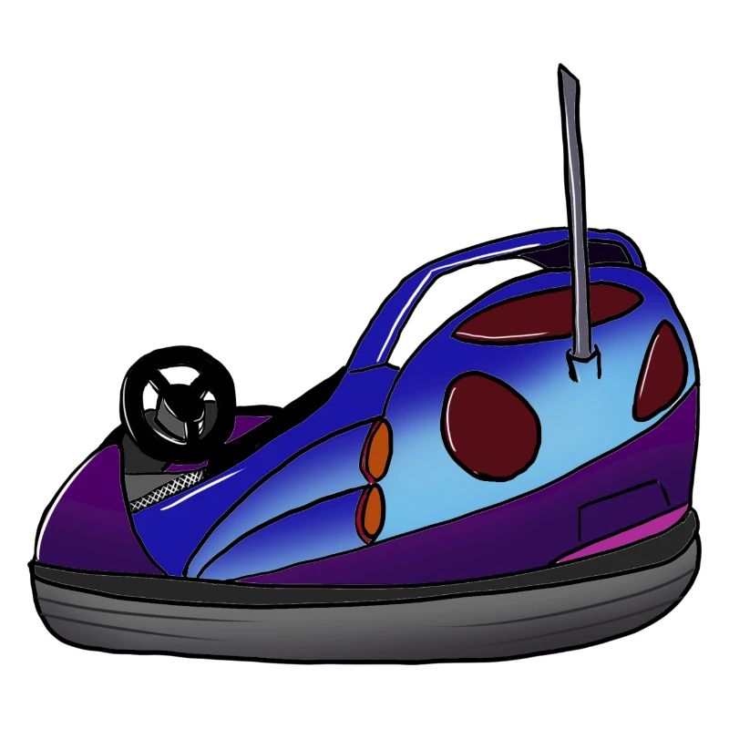 Voiture tamponneuse rétro - dessinée