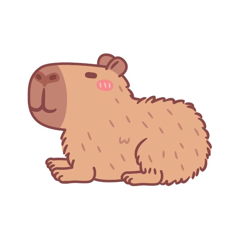Cute Resting Capybara Doodle