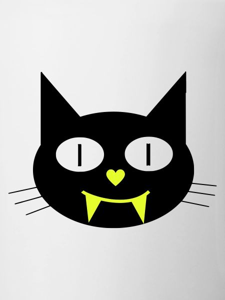Halloween vampire cat with canines