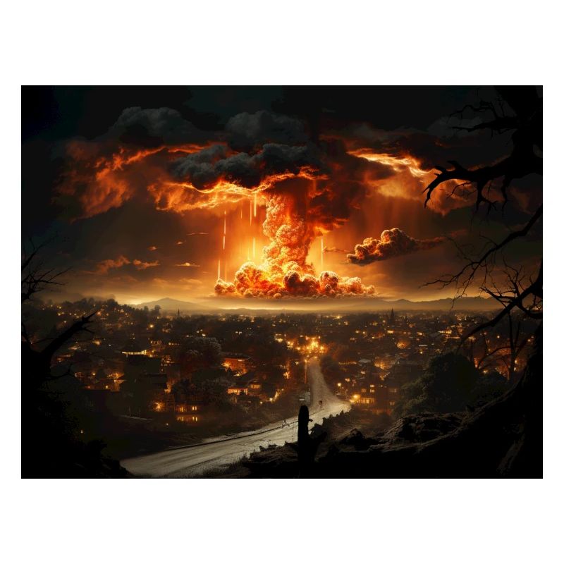 Explosion atomique au-dessus de la ville