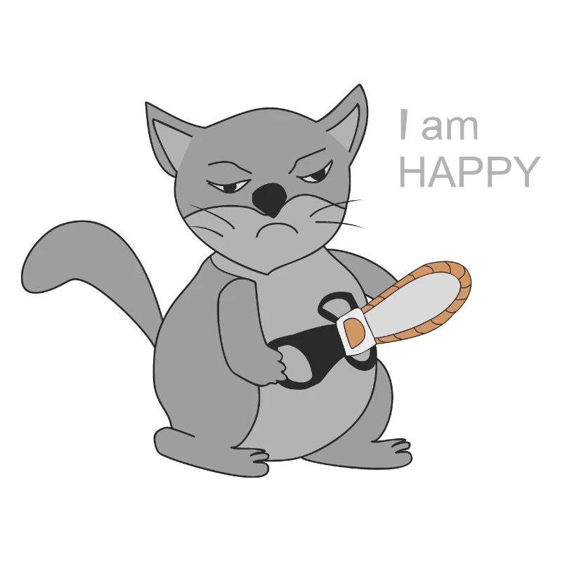 Chat avec tronçonneuse