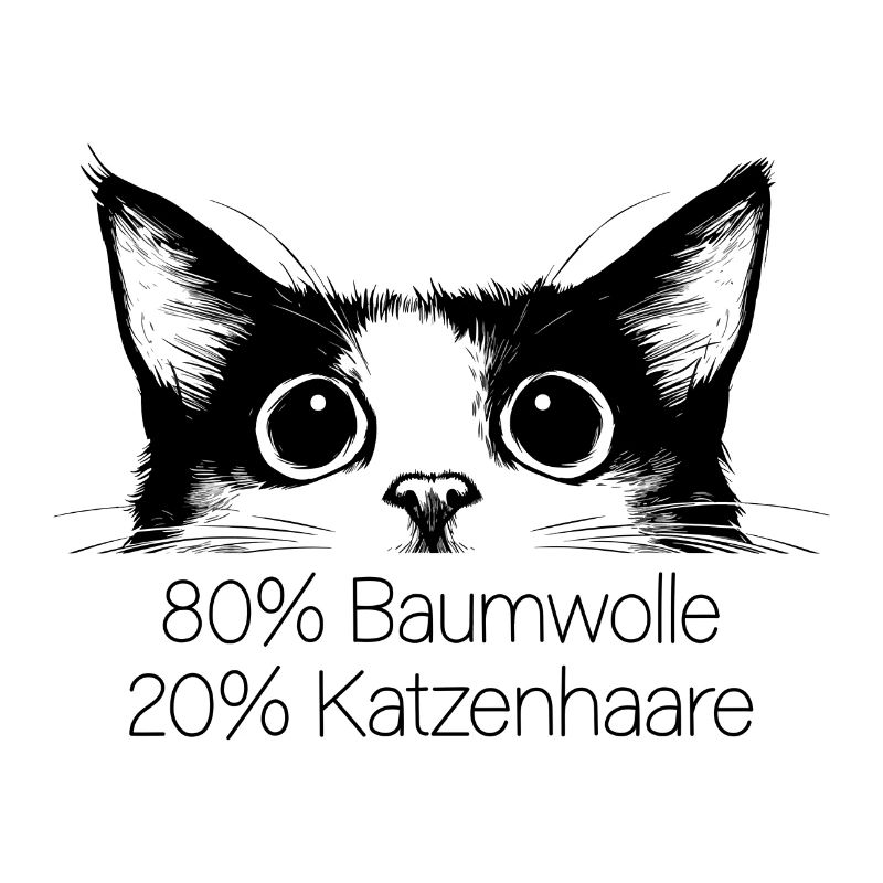 Chat 80% Coton 20% Poils de Chat Drôle de dicton