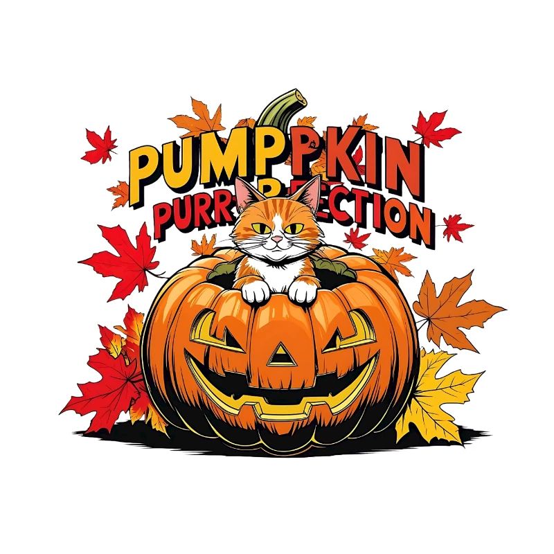Chats Halloween Citrouille Design