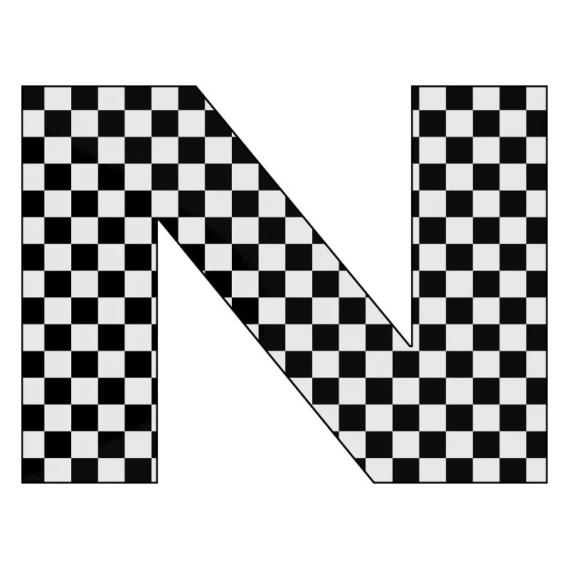 N – Checkerboard Typography Statement