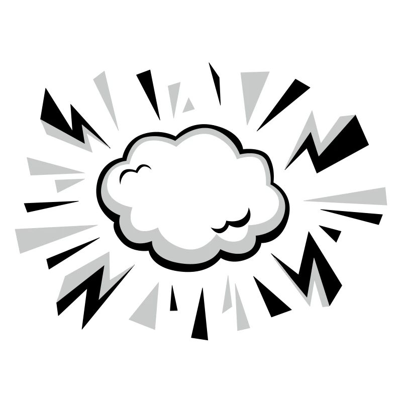 Nuage comique avec éclairs