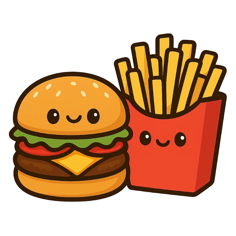 Kawaii Burger & Fries Duo