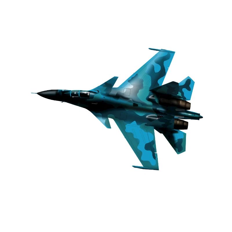 Blue Camouflage Fighter Jet